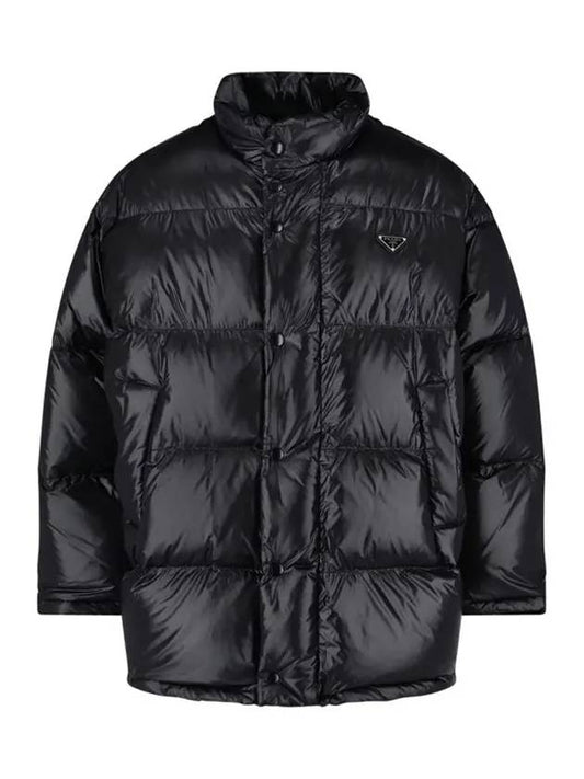 Triangle Logo Nylon Padded Jacket Black - PRADA - BALAAN 2