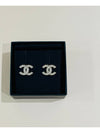 Women's CC Logo Pearl Crystal Stud Earrings Gold - CHANEL - BALAAN 4