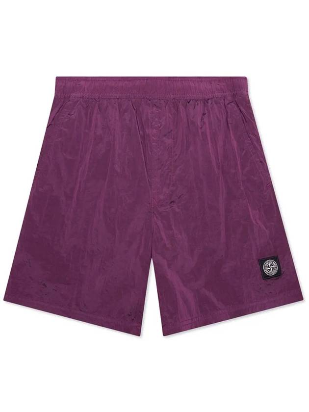 Men's Logo Patch Nylon Swim Shorts Purple - STONE ISLAND - BALAAN 2