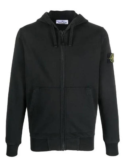 Men Wappen Cotton Fleece Hooded Zip Up Black - STONE ISLAND - BALAAN 2