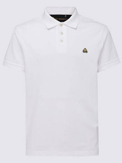 Men's Logo Patch Short Sleeve Polo Shirt White - MOOSE KNUCKLES - BALAAN 2