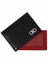 Double Gancini Leather Card Wallet Black - SALVATORE FERRAGAMO - BALAAN 2