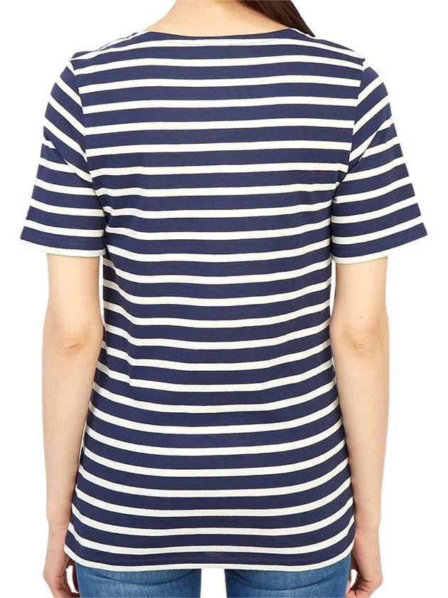 Levant Modern Striped Short Sleeve T-Shirt Navy - SAINT JAMES - BALAAN 5