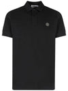 Pique Stretch Cotton Short Sleeve Polo Shirt Black - STONE ISLAND - BALAAN 2