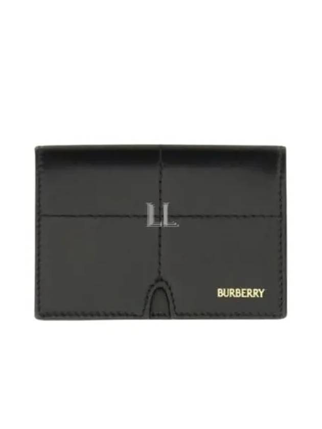 Logo Leather Card Wallet Black - BURBERRY - BALAAN 2