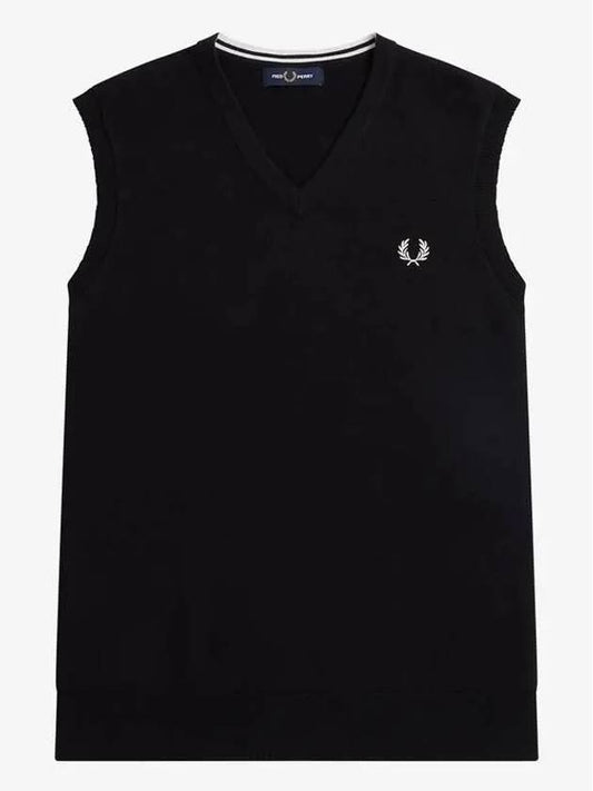 Classic V neck knit vest black - FRED PERRY - BALAAN 2