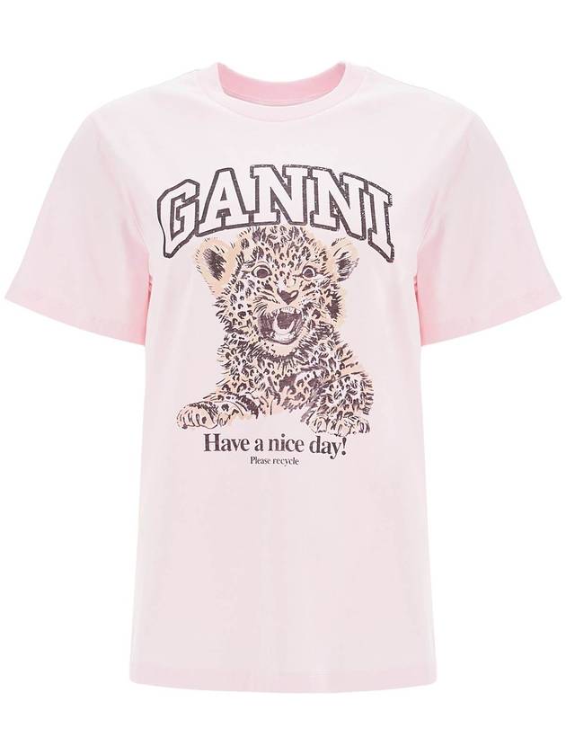 leopard print t-shirt with - GANNI - BALAAN 1