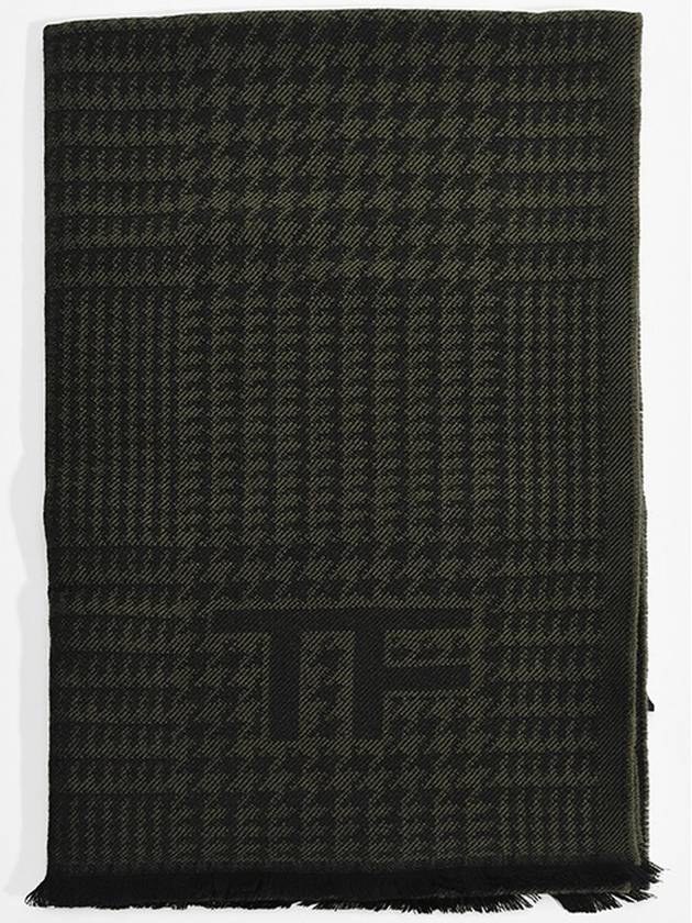 4TF143 TF Houndstooth muffler khaki 2JB D - TOM FORD - BALAAN 1