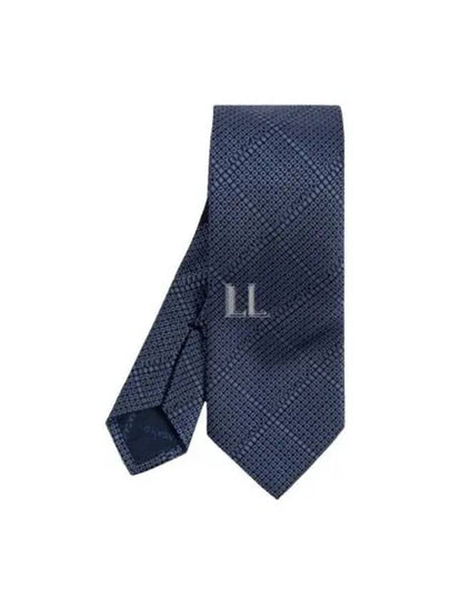 Jacquard Gancini Tie Dark Blue - SALVATORE FERRAGAMO - BALAAN 2