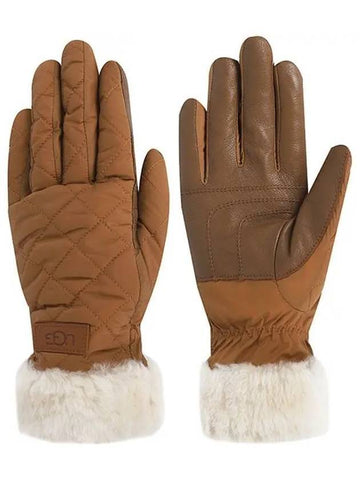 Quilted Performance Gloves Chestnut - UGG - BALAAN 1