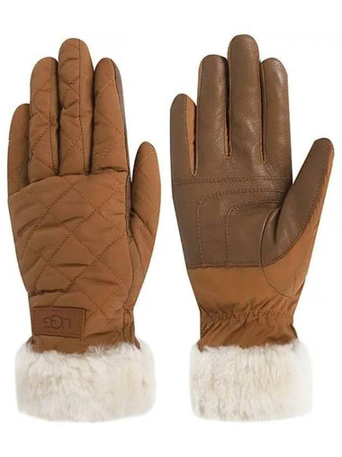 Quilted Performance Gloves Chestnut - UGG - BALAAN 1