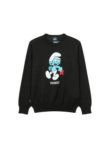 Men s Handy Smurf Cotton Knit Black - DSQUARED2 - BALAAN 1