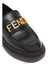 Graphy Logo Leather Loafers Black - FENDI - BALAAN 6