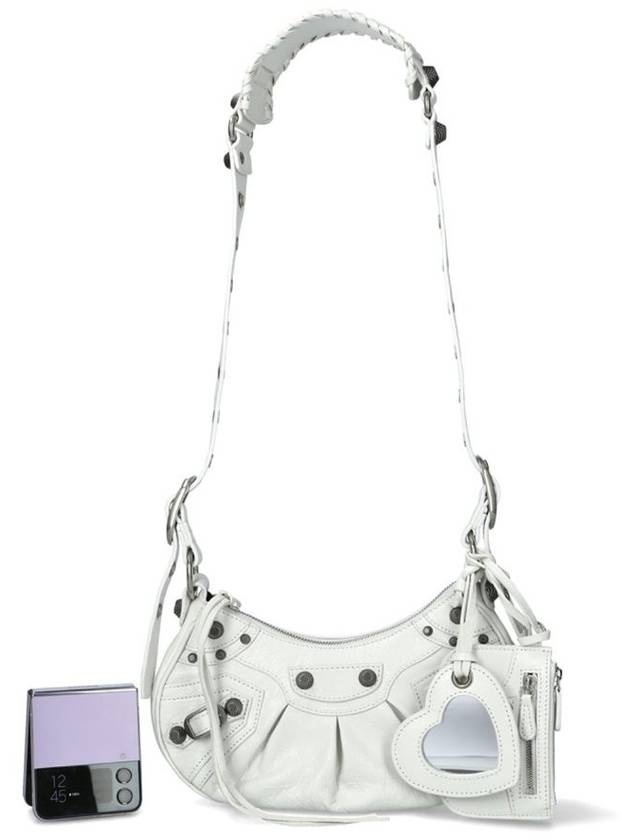 Le Cagole XS Lambskin Shoulder Bag White - BALENCIAGA - BALAAN 3