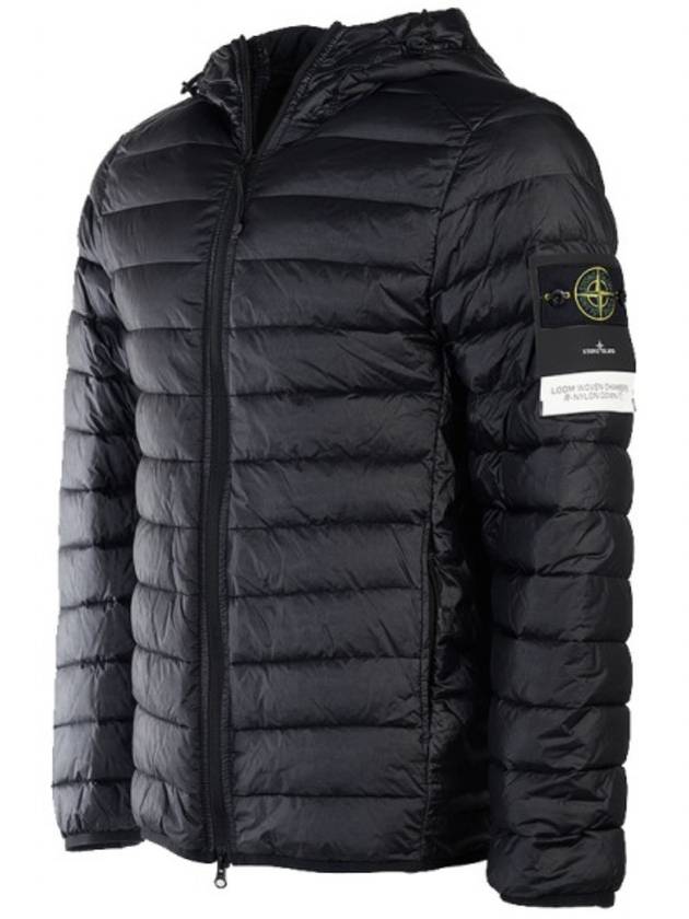 Loom Woven Chambers R-Nylon Down-TC Light Hoodie Down Jacket Black - STONE ISLAND - BALAAN 5