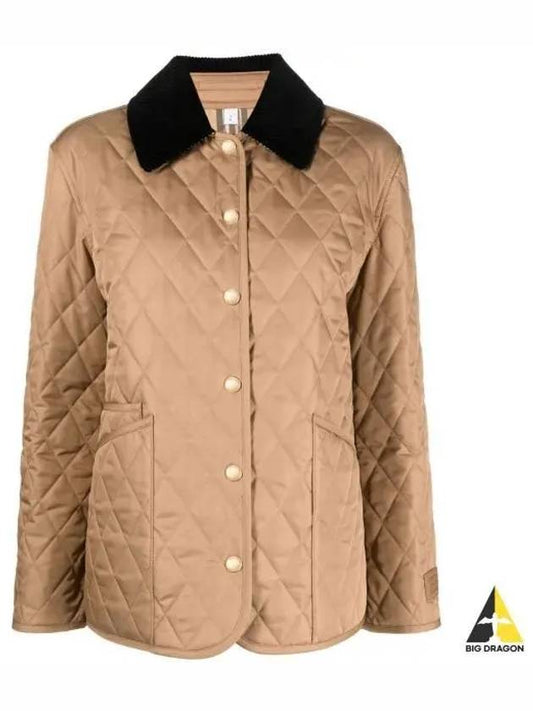 Women's Diamond Quilted Jacket Brown - BURBERRY - BALAAN 2