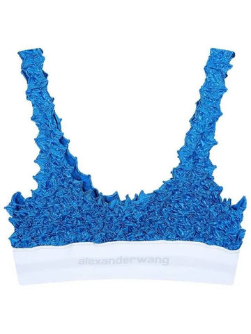 Shibori Textured Bra Top Blue - ALEXANDER WANG - BALAAN 1