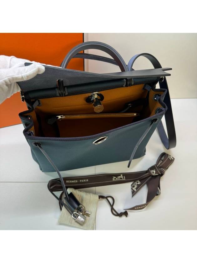 Herbag Zip 31 Verso Tote Bag Blue Indigo - HERMES - BALAAN 8