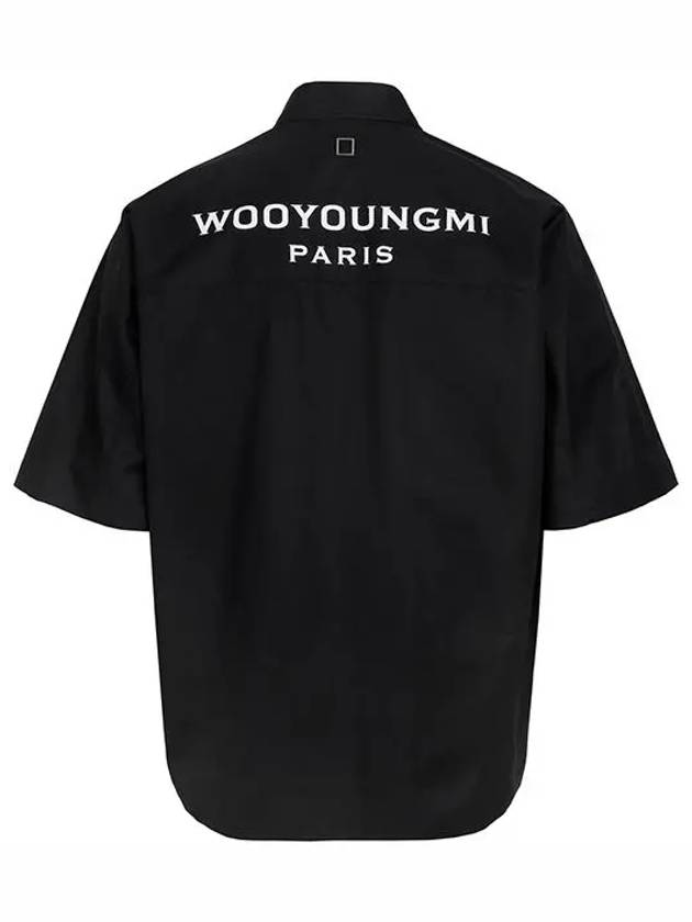 Men s Back Logo Cotton Short Sleeve Shirt Black - WOOYOUNGMI - BALAAN 3