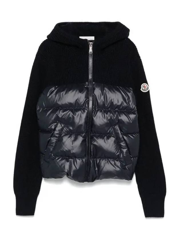 Kids Padded Wool Zip-Up Hoodie Royal Blue - MONCLER - BALAAN 2