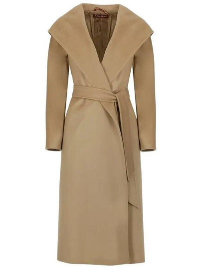 Women's Bdanton Silk Tone Long Wool Hooded Single Coat Camel - MAX MARA - BALAAN 2