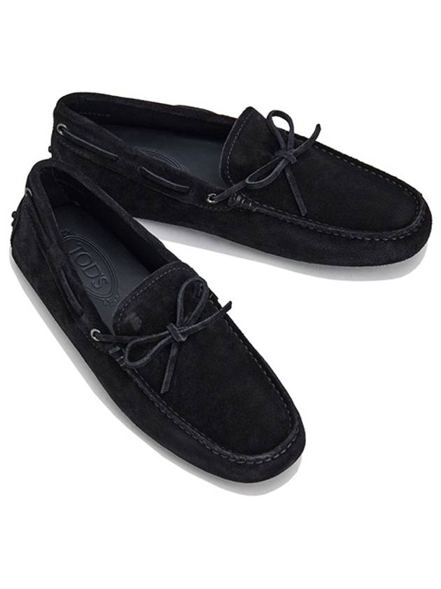 Men's Gommino Suede Driving Shoes Black - TOD'S - BALAAN 3
