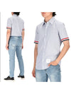 Men's Pincode Armband Short Sleeve Shirt Navy - THOM BROWNE - BALAAN 2