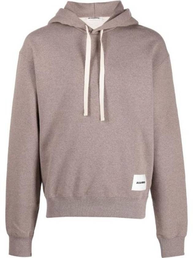 Logo Patch Cotton Hoodie Grey Beige - JIL SANDER - BALAAN 1