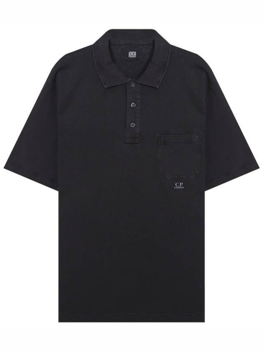 1020 Jersey Small Logo Pocket Short Sleeve PK Shirt Black - CP COMPANY - BALAAN 1