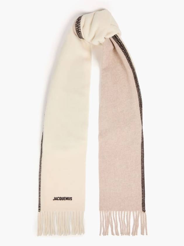 Jacquemus Pampero Stitch Detail Wool Scarf Muffler 235AC458 5007 015 - JACQUEMUS - BALAAN 1