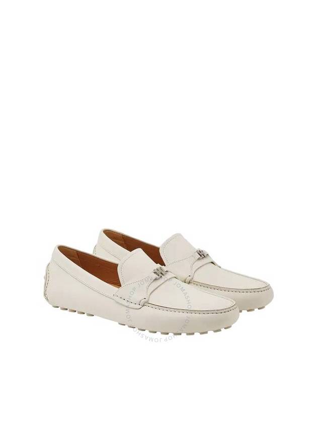 Open Box - Ferragamo White Gancini Ornament Drivers, Size 8.5 - SALVATORE FERRAGAMO - BALAAN 2