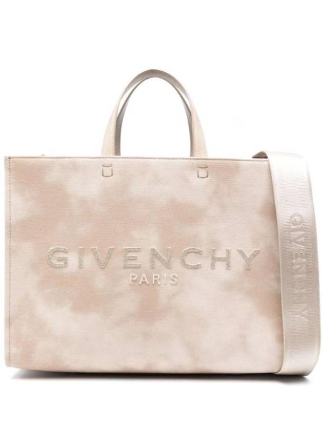 Embroidered Logo Medium Shopping Tote Bag Dusty Golden - GIVENCHY - BALAAN 1