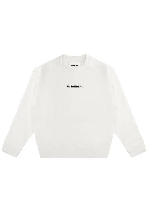 Logo Print Oversized Sweatshirt White - JIL SANDER - BALAAN 3