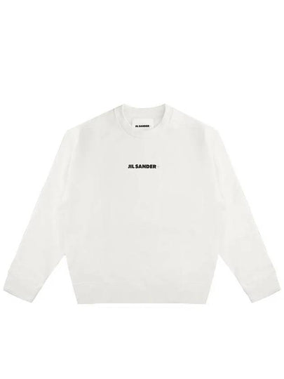 Logo Print Oversized Sweatshirt White - JIL SANDER - BALAAN 2