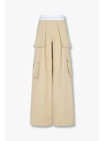 Striped banding cargo pants beige - ALEXANDER WANG - BALAAN 1