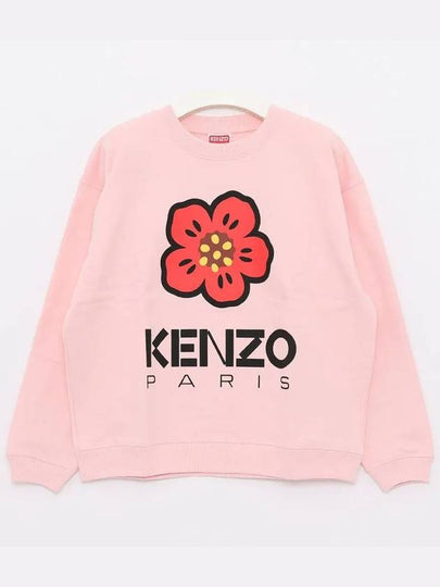 Boke Flower Logo Cotton Sweatshirt Light Pink - KENZO - BALAAN 2