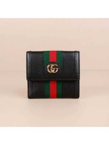 Women's Ophidia Flap Bicycle Wallet Black 523173 DJ2DG 1060 - GUCCI - BALAAN 1