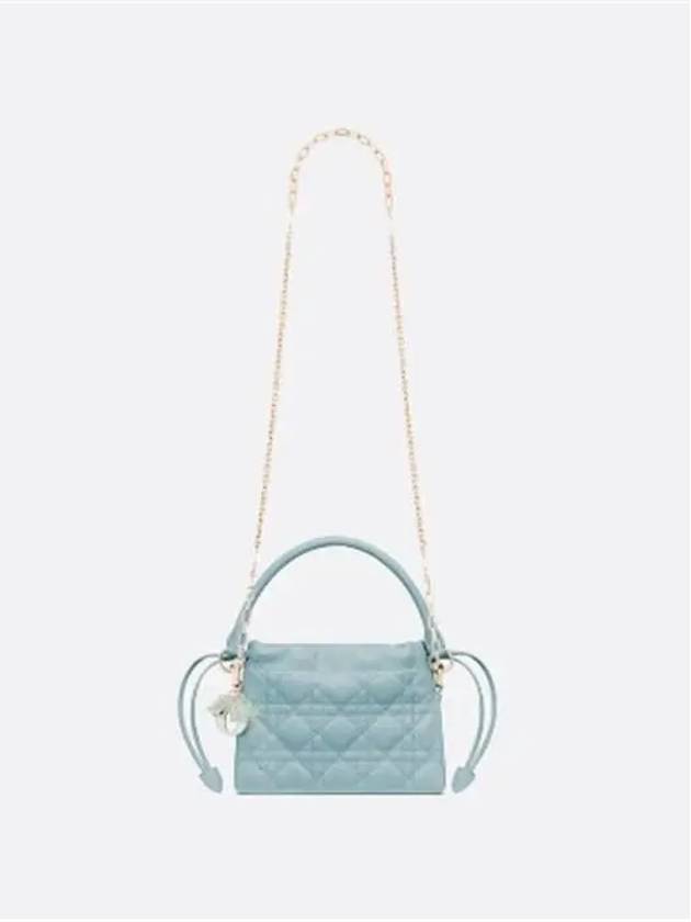 Lady Milly Cannage Lambskin Mini Tote Bag Blue - DIOR - BALAAN 5