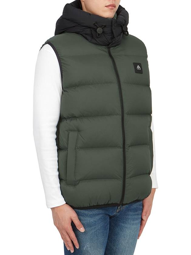 Logo Patch Hoodie Padding Vest Green - MOOSE KNUCKLES - BALAAN 7