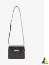 Manhattan Mini Embossed Gold-Tone Logo Leather Cross Bag Black - SAINT LAURENT - BALAAN 2