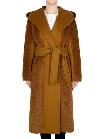 Tobacco Perseo alpaca wool long coat 022 1208834 - MAX MARA - BALAAN 1