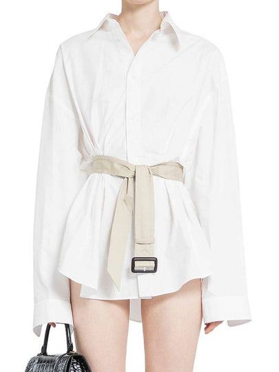 long sleeve belted shirt white - BALENCIAGA - BALAAN 2