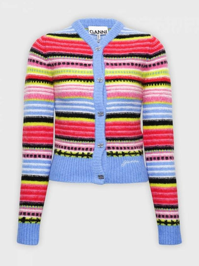 Soft Wool Stripe Cardigan - GANNI - BALAAN 2