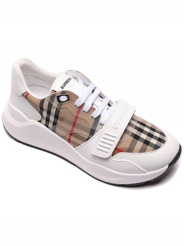 Ramsey Vintage Check Velcro Low Top Sneakers White Beige - BURBERRY - BALAAN 4