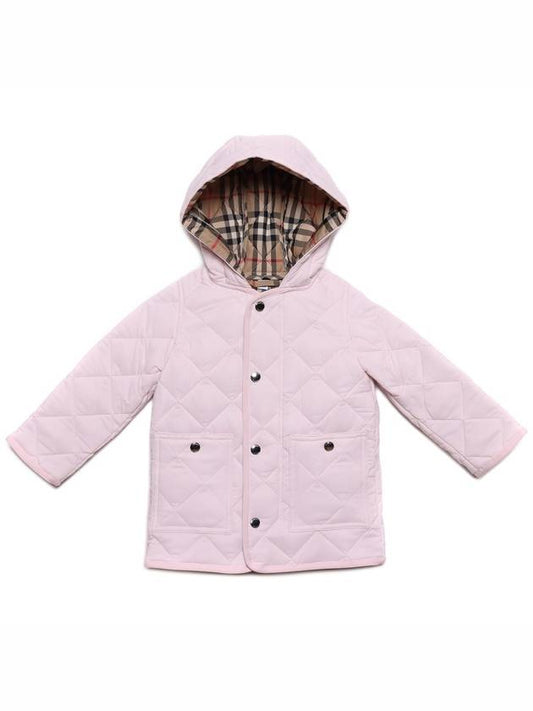 Diamond Quilted Hooded Jacket 8053911 ALABASTER PINK 23S - BURBERRY - BALAAN 1