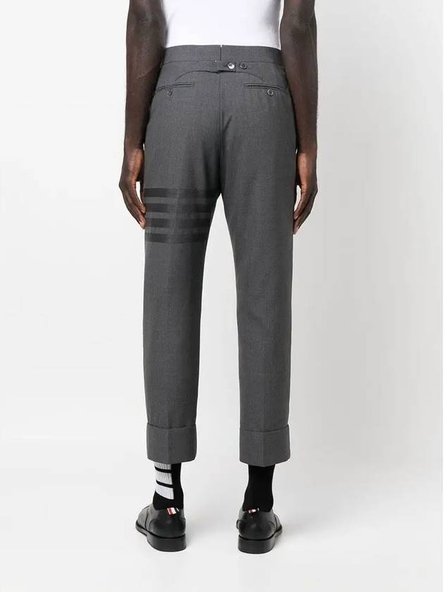 Diagonal Plain Weave Classic Wool Slacks Grey - THOM BROWNE - BALAAN 5