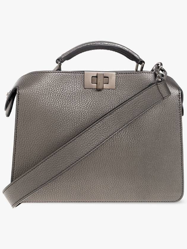 Peekaboo ISeeU Mini Leather Tote Bag Grey - FENDI - BALAAN 2