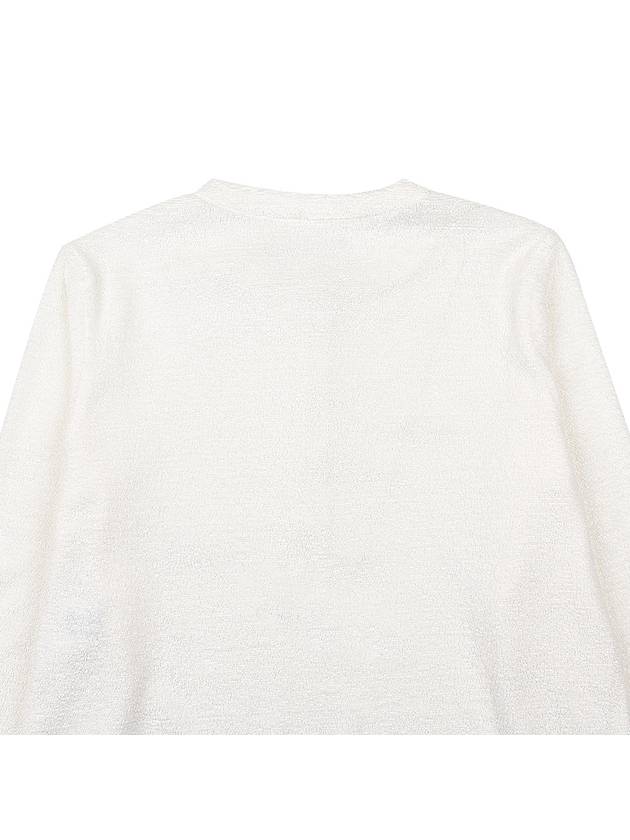 Panarea Henley Jumper Cotton Linen Knit Top White - LORO PIANA - BALAAN 7