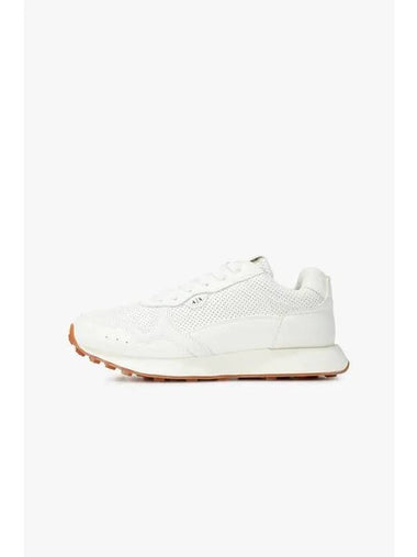 Women s Punching Panel Platform Low Top Sneakers Off White - ARMANI EXCHANGE - BALAAN 1