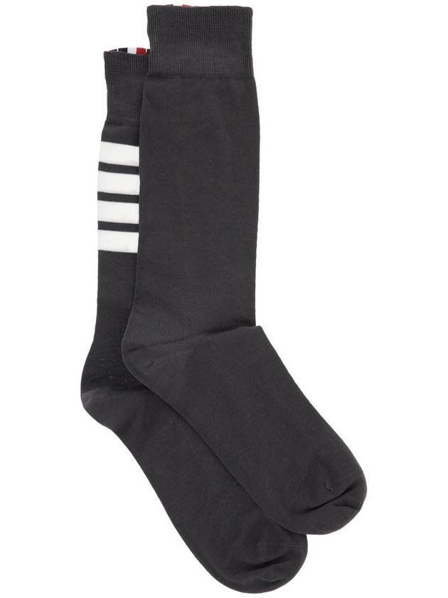 4 Bar Stripe Socks Dark Grey - THOM BROWNE - BALAAN 2